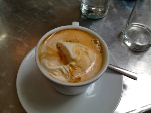 Affogato (espresso spilled over ice cream)